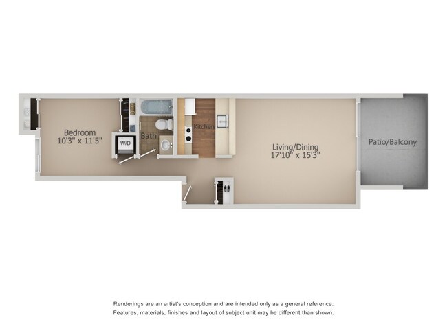 1 Bed • 1 Bath 0916 floor plan